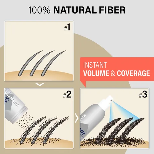 Vista 3 de Super Million Hair Fibras de construcción – 0.55 onzas de espesante para cabello fino, polvo natural, a prueba de sudor, oculta la pérdida en 10