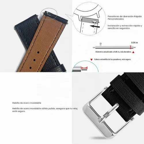 Vista 4 de Abanen Correa de reloj de 0.787 in para Garmin Venu Sq/Venu 2 Plus/Vivoactive 6/5, correa de cuero de liberación rápida para Vivoacvit 3, Forerunner