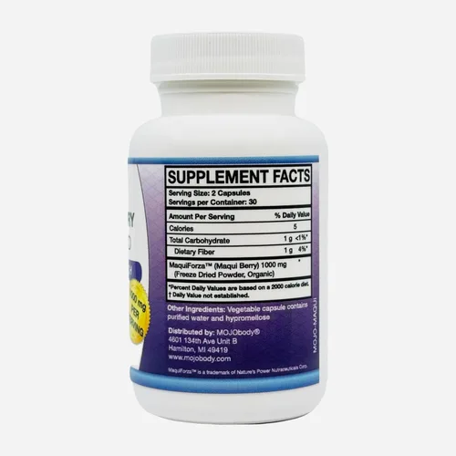 Vista 7 de Cápsulas de bayas Maqui, Maqui Forza Ricas en Antioxidantes, 1000 mg por porción, 60 cápsulas vegetales