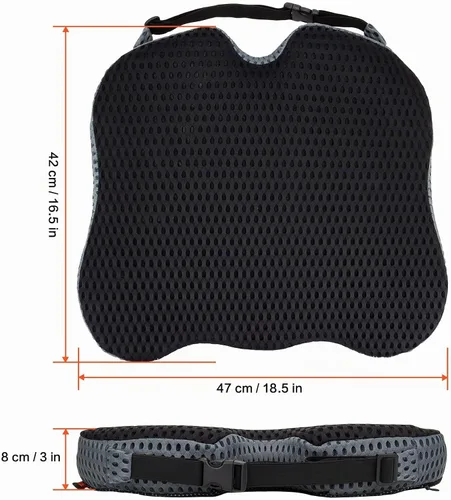 Vista 5 de Cojín de asiento de automóvil, cómodos cojines de espuma viscoelástica para conducir, cojín de asiento para conductor de asiento de automóvil