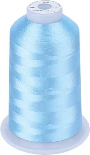 Vista 22 de Simthread 5500 yardas de hilo de bordar, 5000M de alto rendimiento 40WT 100% hilo de poliéster – 170+ colores vívidos, clasificado de alta velocidad