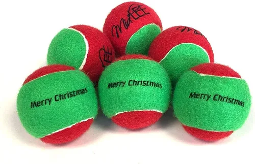 Vista 9 de Midlee Pelotas de tenis para perros de Feliz Navidad (pequeño)