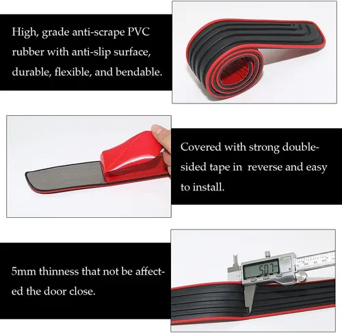 Vista 3 de 4 piezas de protectores de umbral de puerta de coche, protección antiarañazos e impermeable para umbrales de puerta de coche, accesorios universales
