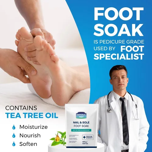 Vista 5 de Imperial Feet Epsom Salt Foot Soak (grado pedico): reparación de uñas de los pies, pie de atleta de hongos, suaviza callos, pies cansados