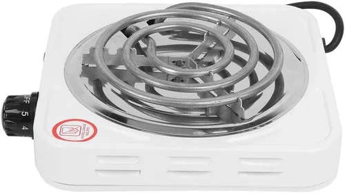 Vista 6 de Estufa eléctrica portátil de acero inoxidable, 1000 W de alta potencia, calentador eléctrico de un solo tubo, enchufe de EE. UU. 110 V, diseño