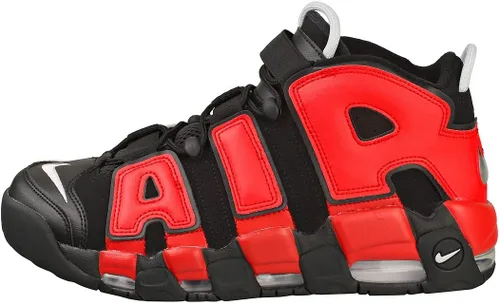 Vista 5 de Nike Air More Uptempo tenis de piel blancasnegras para hombre