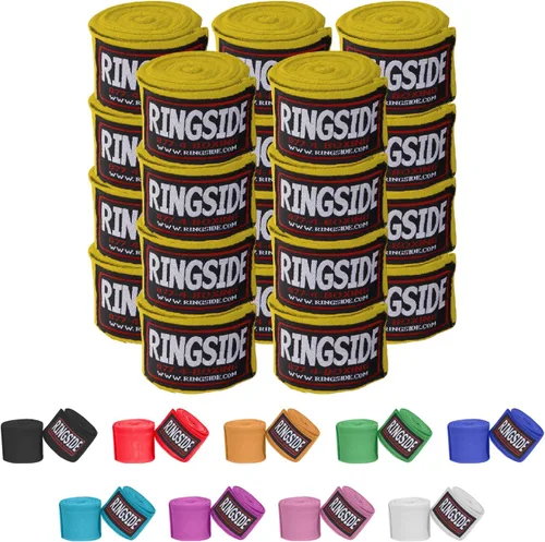 Vista 17 de Ringside Mexican Style Boxing Hand Wraps (Pairs) - 180" Semi-Elastic Cotton Blend Wrist Support with Thumb Loop for MMA, Muay Thai, Kickboxing