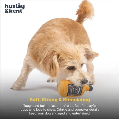 Vista 7 de Huxley & Kent Juguete divertido para perros con chirriador, juguetes chirriantes de felpa para perros pequeños, animal de peluche pequeño y duradero