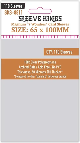 Vista 25 de Sleeve Kings Fundas para tarjetas estándar, 110 unidades, transparentes de 60 micrones de grosor, tamaño mini (1.575 x 3.504 in), compatibles