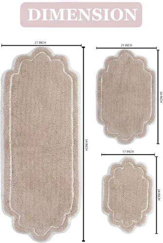 Vista 2 de Home Weavers - Tapete de baño 100% algodón copetudo, supersuave y absorbente, lavable a máquina y apto para secadora lino