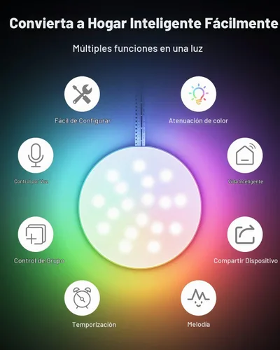 Vista 7 de MYPLUS Luces inteligentes para debajo del gabinete, luces de disco de ambiente compatibles con Alexa y Google Home, regulables y de color RGB