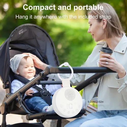 Vista 4 de Máquina de ruido blanco: máquina de sonido portátil con luz nocturna suave para bebés y adultos Máquina de sonido para dormir con 3