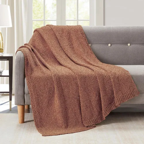 Vista 25 de Bourina - Manta de chenilla de punto, ligera, suave, acogedora, para cama, sofá, silla