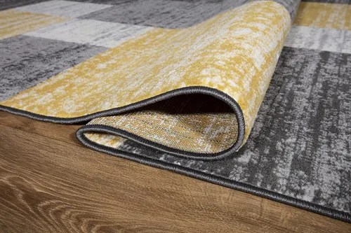 Vista 4 de Rugshop Oslo - Alfombra moderna geométrica resistente a la decoloración Amarillo