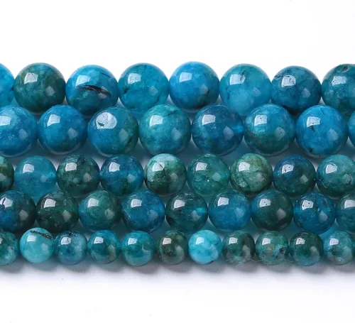Vista 40 de 4MM 86 piezas Cuentas sueltas de piedra natural de amazonita calcedonia para hacer joyería DIY Pulsera Collar 1 hebra