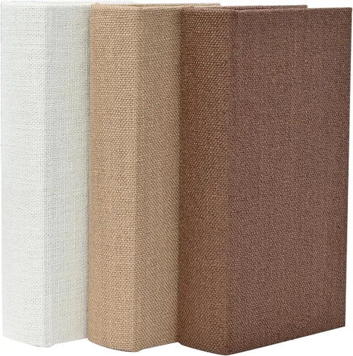 Vista 14 de DECOR4SEASON Juego de 3 cajas de libros de imitación decorativas de lino