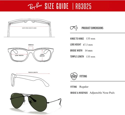 Vista 5 de Ray-Ban RB3025 - Lentes de sol de aviador de metal para hombre y mujer + paquete con kit de cuidado de gafas iWear de diseñador