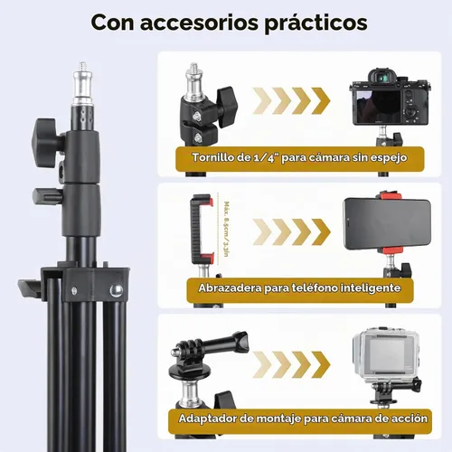 Vista 4 de UTEBIT Paquete de 2 soportes de luz para fotografía, con abrazadera
