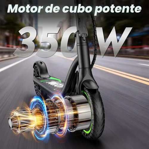 Vista 2 de Electric Scooter, 350W/500W Motor, 21/28/40 Miles Long Range, 19 MPH Max Speed, 8.5" Solid Tire, Lightweight EScooter with Dual Brakes & Lights, APP