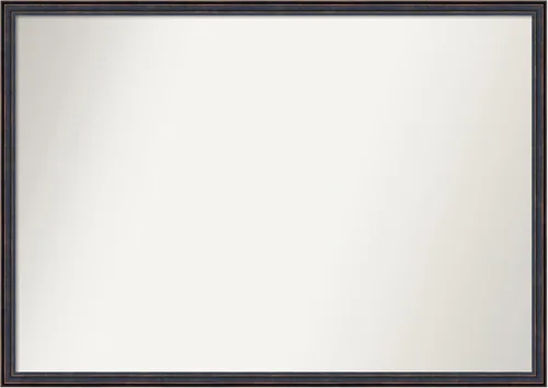 Vista 113 de Amanti Art Espejo de baño de bronce para sobre el fregadero, 25 x 26 pulgadas, espejo rectangular de bronce oscuro, marco de madera tradicional