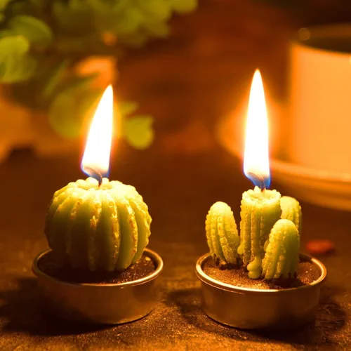 Vista 5 de Juego de 2 moldes de silicona para cactus, moldes para cactus MoldFun para fondant, pasta de goma, chocolate, dulces, velas