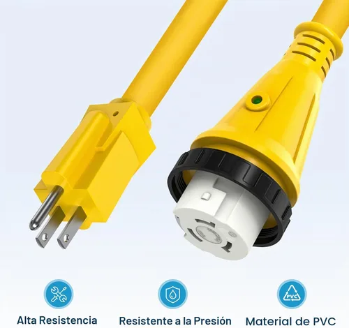 Vista 6 de Kohree Enchufe adaptador RV de 50 amperios a 15 amperios de 110 V, macho de 15 amperios a 50 amperios hembra, cable adaptador de corriente RV de 12