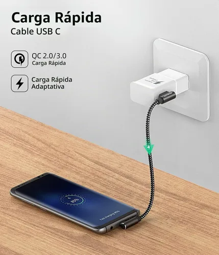Vista 7 de Cable USB C corto de ángulo recto de 0.5 pies, paquete de 3 cables de carga USB C de 6 pulgadas, cable de carga rápida trenzado de nailon