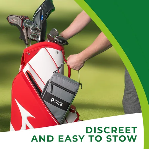 Vista 4 de Falcona Wild Bolsa enfriadora de golf más 2 paquetes de hielo – Mantiene las bebidas frías durante horas – Capacidad para 6 latas – Cabe
