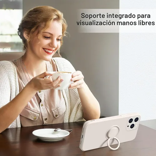 Vista 6 de Hython Funda para iPhone 13 Pro Max con soporte de anillo [soporte de anillo giratorio de 360° con base magnética]