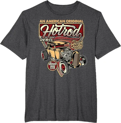 Vista 73 de Camiseta vintage Hot Rod Speed and Power para hombre Asphalt Grey
