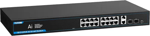 Vista 13 de Interruptor PoE+ de 4 puertos 2.5Gb con 2 puertos SFP+ de 10Gb adicionales, TEROW Base-T 10G Ethernet, capacidad de conmutación de 60Gbps
