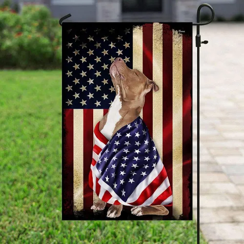 Vista 6 de FLAGWIX Bandera estadounidense de Pitbull American Patriot (29.5 x 39.5 pulgadas), banderas de Estados Unidos de poliéster de alta calidad