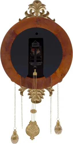 Vista 5 de Reloj de pared de péndulo, relojes de pared vintage, funciona con pilas, reloj antiguo grande, elegante y silencioso de metal de madera