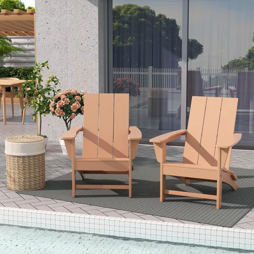 Vista 43 de WestinTrends Ashore Modern - Silla plegable Adirondack para exteriores (juego de 2), color negro