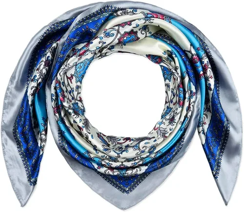Vista 61 de corciova - Bufanda cuadrada grande para mujer, diadema sedosa para cabello rizado, lazo para dormir por la noche, bandana a la moda, 35 x 35