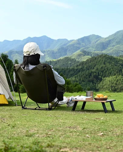 Vista 9 de iClimb - Mesa plegable ultraligera y compacta de mini playa y picnic de aluminio con bolsa de transporte, dos tamaños (negro - S) con bolsa