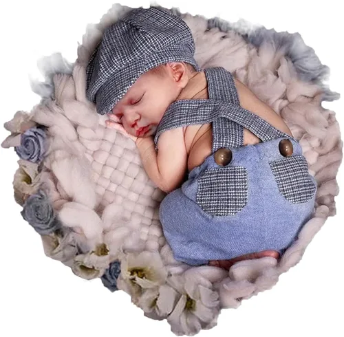Vista 2 de Holibeat Accesorios de Fotografía para Bebé Recién Nacido Niño Trajes de Sesión de Fotos para Bebé Niño Trajes Romper de Caballero Infantil