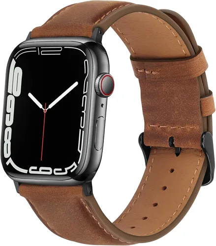 Vista 8 de HITZEE Correas de cuero compatibles con Apple Watch Band de 1.654 in, 1.614 in, 1.575 in, 1.496 in, para mujeres y hombres, correa de cuero genuino
