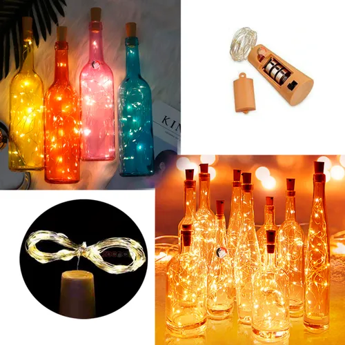 Vista 2 de Combo Pack 3 Guirnaldas de Alambre en Corcho de Botella 30 leds (CALIDA)