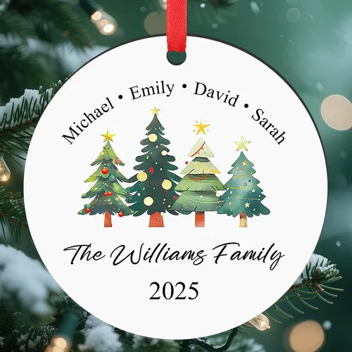 Vista 16 de Adornos con nombre de letra para árbol de Navidad, adornos de Navidad personalizados 2025, adornos de nombre inicial personalizados, decoraciones