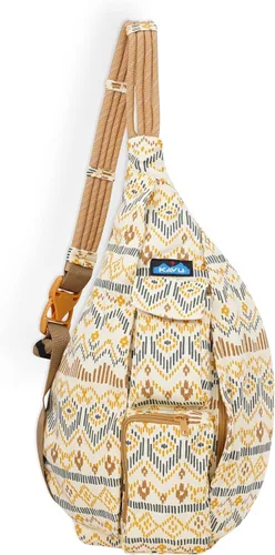 Vista 15 de KAVU - Bolso con correa de cuerda, mochila para senderismo, campamento y viajes Negro