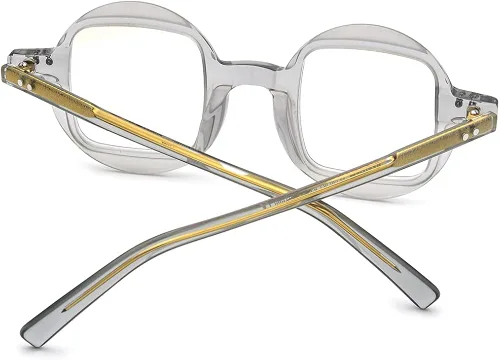 Vista 6 de HEPIDEM Marco de lentes de acetato para hombre, lentes ópticos retro redondos cuadrados