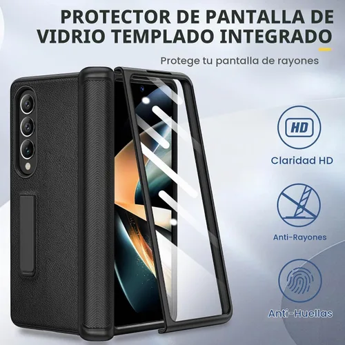Vista 7 de Ruky - Funda para Galaxy Z Fold 4 con protección de bisagra, color negro