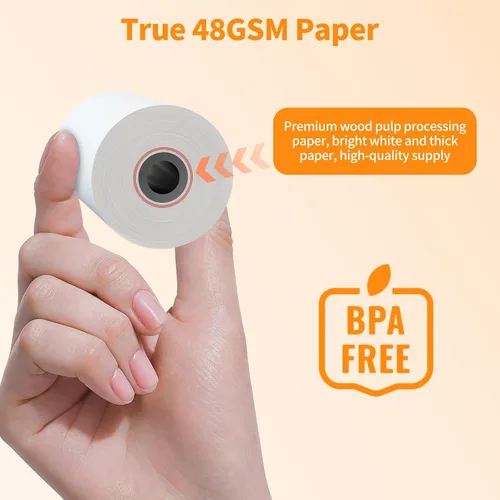 Vista 4 de rollos de papel térmico comprobante, 2 1/4 pulgadas x 50 pies (100 rollos), Blanco