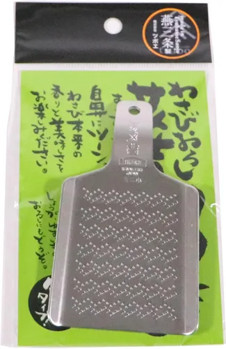 Vista 3 de Tsuboe Wasabi Rallador, Samekichi, grande, acero inoxidable 18-0, Japón BOL441