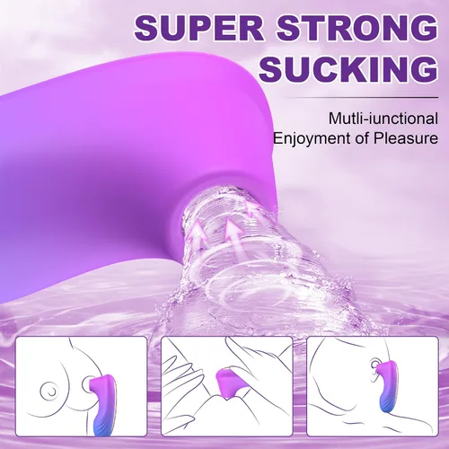 Vista 3 de Vibrador Chupador de Rosa Juguetes Sexuales para Adultos, Vibrador Clitoral Placer Sexual para Mujeres con 10 Modos de Vibración, Chupador