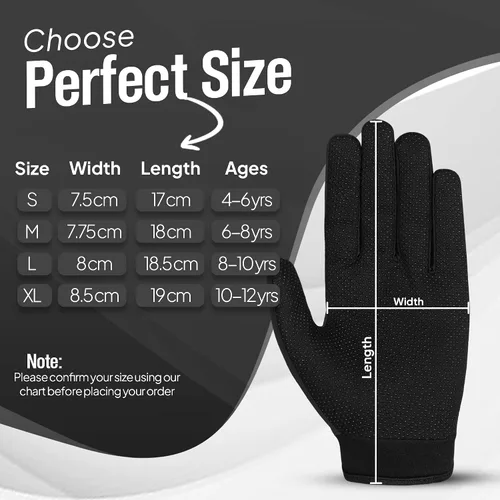 Vista 5 de Kids Cycling Gloves - Full Finger Bike Gloves for Boys & Girls, Non-Slip Motorbike Gloves for BMX, MTB, Scooter & Outdoor Sports