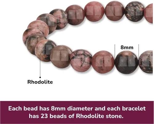 Vista 152 de Crystal Vibe Pulseras de cuentas de 0.315 in para mujeres y hombres, pulseras de cristal con piedras preciosas naturales, tamaño elástico ajustable