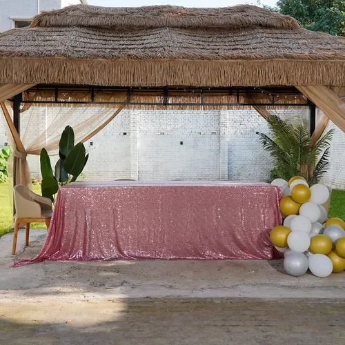Vista 73 de Mantel de lentejuelas de 60 x 102 pulgadas, azul bebé, para boda, fiesta, despedida de soltera, rectangular