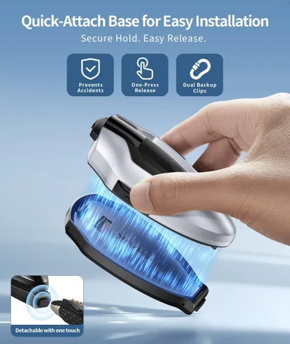 Vista 2 de JESIMAIK Auriculares Bluetooth para casco de motocicleta, sistema de comunicación de casco de malla para 10 jinetes, soporte magnético antirrobo